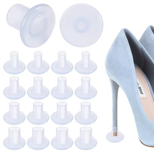 8 Pairs High Heel Protectors Heel Stoppers for Grass, 4 Sizes Stiletto High Heel Protectors for Women Wedding Shoes, Heel Covers Caps for High Heels Outdoor Wedding Event Formal Occasions (XS,S,M,L)