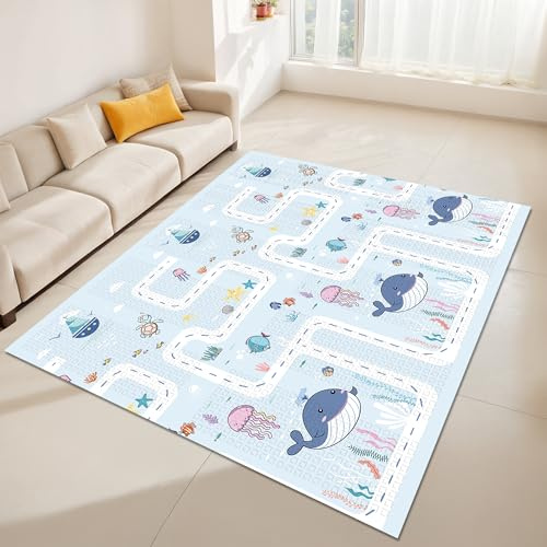 FENIXSHOP24 Tappeto Gioco Bambini Neonati - Pieghevole, Reversibile, Impermeabile 180x150x1 cm - (FANTASIA FD003-)