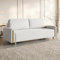 MOTIVENA Notti 3 Sitzer Sofa mit Bettfunktion, Schlafsofa 235 cm Breit, Klappsofa mit Schlaffunktion, Schlafsofa mit Bettkasten, Bettsofa mit Schlaffunktion, Boucle Sofa Weiß