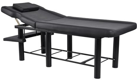 Breiter Massagetisch,Professioneller Massagetisch - Spa-Tisch mit Verstellbarer Rückenlehne,Wachsbett, trägt bis zu 200 kg, Robustes Bett, Massagezubehör für Schwangere Patienten