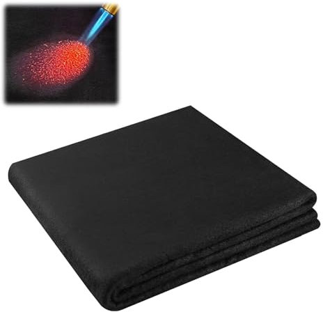 Carbonfilz Hitzeschutzmatte 100x100 cm, Feuerfeste Unterlage & Feuerschutzmatte bis 982 °C, Hitzebeständige Unterlage & Funkenschutzplatte für Grill, Kamin, Ofen, Schweißen & Feuerschale