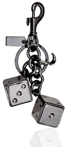 AstraGlam Metall Würfel Schlüsselanhänger für Herren – Coole Schlüsselanhänger Tasche Anhänger Zubehör für Handtaschen und Geldbörsen, Taschenanhänger, Bag Charms, Y2K Accessoires