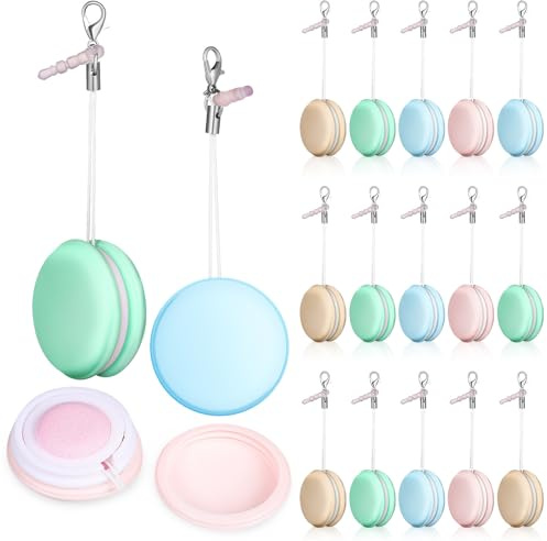 POPETPOP Lingettes D'écran Macaron en Silicone 18 Pcs, Nettoyant pour Écrans D'ordinateur et Lentilles D'appareil Photo, Pendentifs Décoratifs pour Paquet et Téléphones