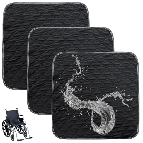 3 Stück Waschbare Inkontinenz, wasserdichte Stuhlpolster Für Inkontinenz, 50x50cm Saugfähige Sitzauflage, Stuhlauflage wasserdichte, Rutschfester Inkontinenzunterlage Für Sofa, Rollstuhl Und Autositz