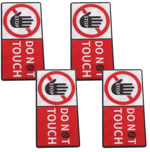 AMUSLESUR Warning Sign Stickers 4 Sheet Self Adhesive Vinyl Decals for Toolboxes and Glass Surfaces Suitable for Industrial Use