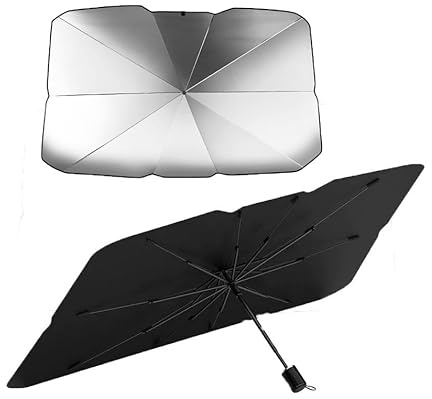 Parasol Coche Delantero para VW Volkswagen Atlas SUV(2019-Present),Protección Solar, Sombra, fácil Almacenamiento, Protege el Interior del vehículo, Mejora el Confort, Duradero y de Larga duración