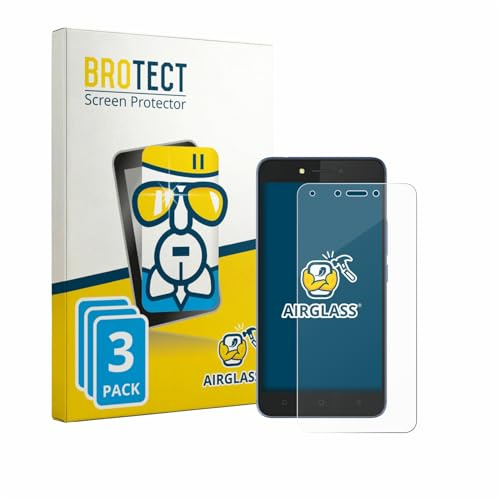 BROTECT 3 Stück Schutzglas für Tecno Pouvoir 1 Schutzfolie Panzer Folie Glas[Extrem Kratzfest 9H, Anti-Fingerprint, Ultra-Transparent]