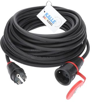 SCHUKO Gummiverlängerung 230V H07RN-F 3G 2,5 mm² von KALLE DAS KABEL 10 Meter