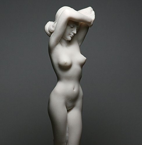 Skulptur, nackt, sexy weibliche Frau, erotische Kunst, Gussmarmor, 24 cm