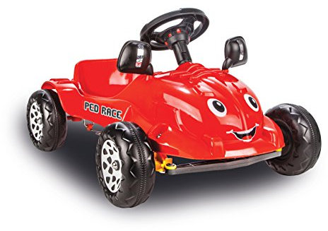 JAMARA 460288 - Tretauto - Antrieb durch Treten der Pedale, Außenspiegel und Hupe, rot