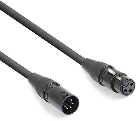 Power Dynamics PD Connex DMX Cable Adapter 3-Pin Male to 5-Pin Female Converter - Professional DJ Lighting Signal Lead, Flexible Noise-Free Transmission Cable - 10cm Length