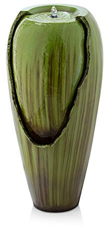 Alpine Corporation Alpine Corporation 84 cm Tall Water Jar Fountain with LED Light, Green