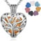 INFUSEU Collier Diffuseur Huile Essentielle, Arbre De Vie Pendentif Diffuseur De Parfum Coeur Bijoux Pierre Naturelle Aromatherapie Cadeaux Pour Dame