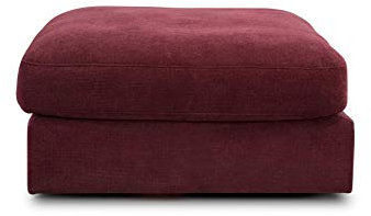 CAVADORE Hocker Fiona/ XXL-Fußbank, Polsterbank im modernen Design / 97 x 48 x 97 / Webstoff burgunder-rot