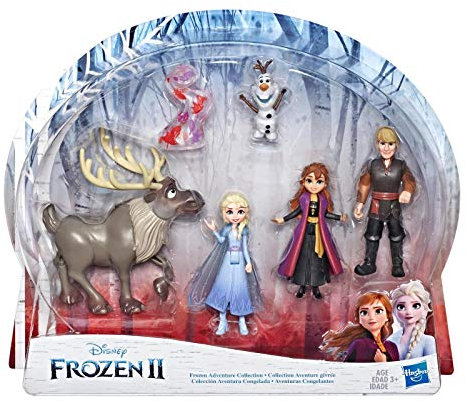 Disney Frozen Adventure Collection, 5 Small Dolls from Frozen 2, Anna, ELSA, Kristoff, Sven, Olaf, & Gale Accessory