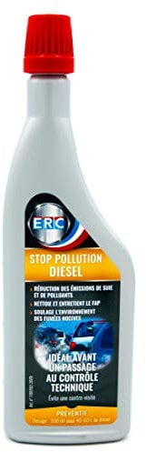 ERC – [Nettoyant FAP Anti-Pollution ] | Additif diesel | Réduit émissions polluantes | Nettoie filtre à particules | Facilite passage contrôle technique | Performances moteur optimales | 250 ml