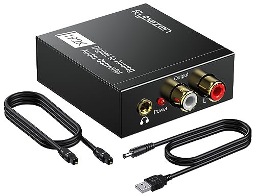 DAC Audio 192KHz,Adaptador SPDIF Jack,Convertidor óptico RCA,Convertidor digital analógico de audio,SPDIF Toslink a audio estéreo RCA y conector de 3,5 mm para PS3, PS4, Xbox,HDTV,Blu-ray