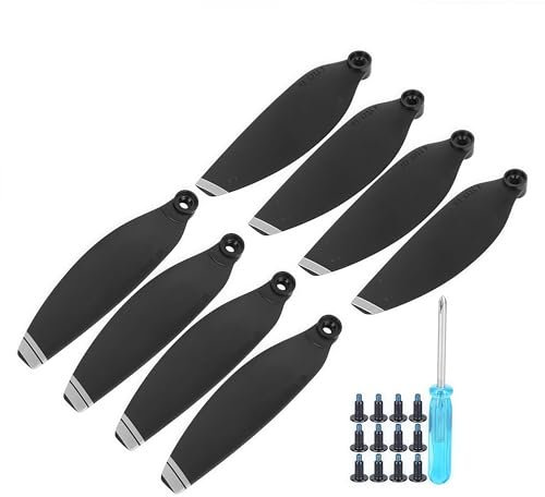 Plastic Drone Blade, Kunststoff Leichtgewicht Propeller Wing Blade RC Drohnen Zubeh?r Kompatibel Electric refit Parts für Mini 8PCS (schwarz mit silbem Rand)