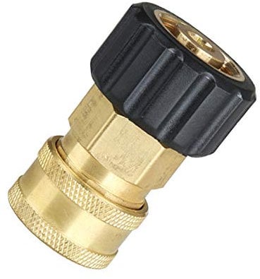 SUPERTOOL M22 Male to 1/4 Pressure Washer Adapte Pressure Quick Plug Brass Internal Thread Hose Pipe Connecting Parts -15mm Inner Dia