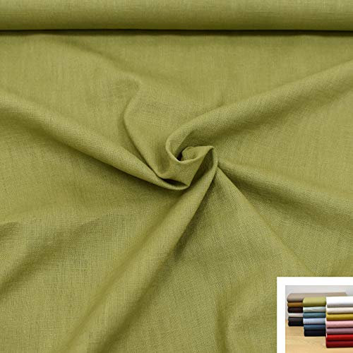 MAGAM-Stoffe Julia 100% Leinen Stoff uni Oeko-Tex Meterware 50cm (09. Grün)