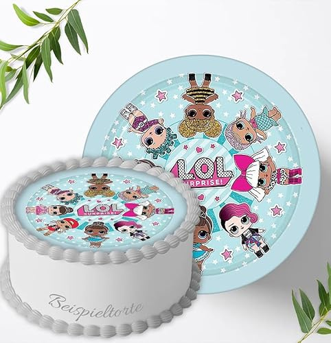 Für den Geburtstag ein Tortenbild, Zuckerbild mit dem Motiv: LOL Surprise, Essbares Foto für Torten, Tortenaufleger Ø 20cm 0297w