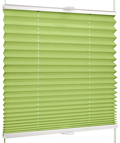 SchattenFreude Basic Klemmfix-Plissee für Fenster | Mit Klemm-Haltern | Ohne Bohren | Grün, Breite: 140cm x Höhe: 130cm
