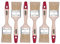 HARDY WORKING TOOLS Flachpinsel-Set 6-teilig, 6 Stück – 50 mm Breite, Malerpinsel Set mit Holzgriff, Lackpinsel Serie *36*, 6PCS, Pinselset A0200-360620