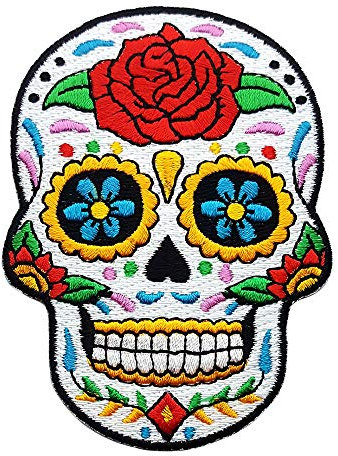 Pinsanity 'Day of The Dead' Sugar Skull Embroidered Iron-On Patch