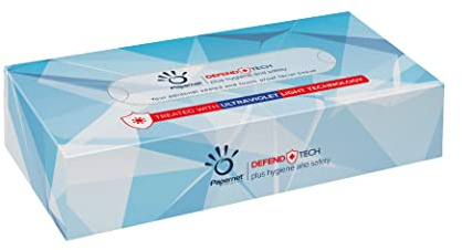 Papernet Defend Tech, 40 x 100 Kosmetiktücher, 2-lagig | (415938), 4000 Blatt, Weich & Stark, Papiertuch aus reiner Zellulose, UV-behandelt gegen Bakterien, 20 x 21cm
