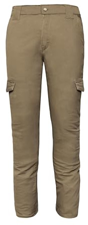 Great Bikers Gear – Pantalones de motocicleta con forro protector de aramida y rodilleras para hombres, jeans de protección, caqui, 40W / 32L