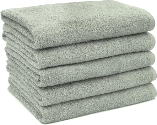 ZOLLNER Duschtücher 5er-Set 80% Baumwolle, 20% Polyester, 70x140 cm, grau