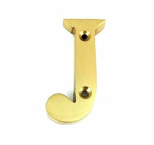 Ironmongery Solutions® House Door Letters A to Z in Polished Brass - Fit To All Types of Door 50mm (J)