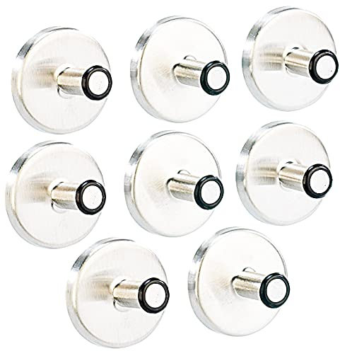 infactory Kühlschrankmagnet: 8er-Set starke Magnethaken mit Power-Magnet (Magnethaken Edelstahl, Magnet-Haken, Magnetleiste)