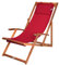 CASARIA® Tumbona Plegable Madera de Acacia Carga 160KG Silla Jardín Playa Transpirable Ajustable Rojo