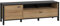 FORTE HIGH ROCK TV Unterschrank links mit 1 Tür und 1 Schubladen, Holzwerkstoff, Schwarz / Riviera Eiche, 151.3 x 49.9 x 40.2 cm