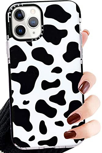 Abbery Hülle für iPhone 11 Pro Kuh Hülle Kuh Muster Kuhflecken Durchsichtig Druck Weiche klare Transparent mit Design Süß Silikon HandyHülle Stoßfest Gummi Schutzhülle Kratzfest Case Cover Shell