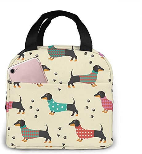 Simon Dachshunds Lunch Bag - Leakproof for Women & Men, Work & Travel