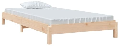 vidaXL Stapelbett Holzbett Massivholzbett Einzelbett Bett Bettgestell Bettrahmen Schlafzimmerbett Schlafzimmermöbel 90x190cm Massivholz Kiefer