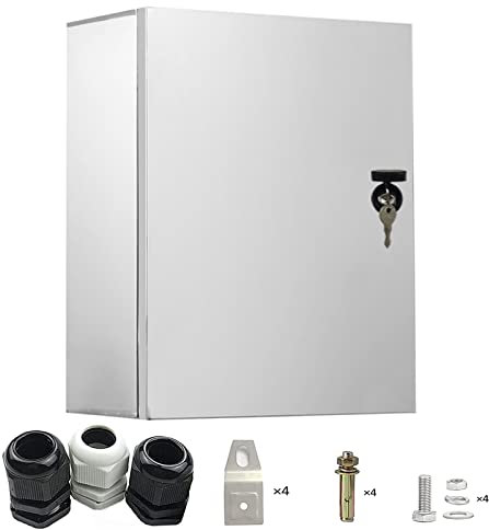 GTYORUS Edelstahl Schaltschrankl,30 * 25 * 14CM Anschlusskasten, Eingebaute isolierende Montageplatte, Wasserdicht Wandmontiert Elektroverteiler
