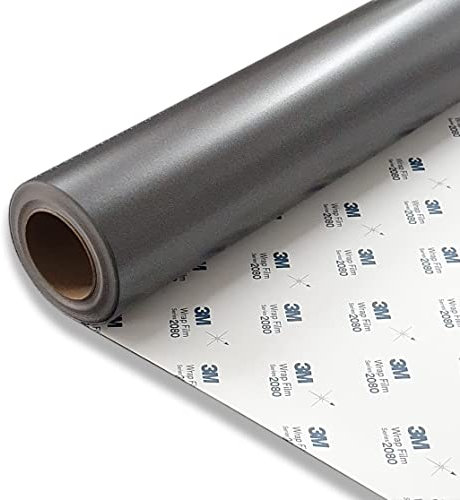 FOLIESTA 54,24€/m² 3M 2080 S261 dunkelgrau satiniert seidenmatt 152cm x 20cm Autofolie Carwrapping Folie 3D verformbar Luftkanäle