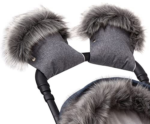 Handmuff Muff mit Polar Minky Handwärmer für Herbst und Winter Flachs mit Fell Len [073]