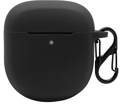 Silicone Case for Bose QuietComfort Earbuds II, Anti-Fall Shockproof Protective Cover with Keychain (Black)