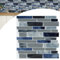 YARDIN Fliesenaufkleber Selbstklebende Fliesen Klebefliesen, 10 Blätter 3D Wandpaneele Fliesensticker Marmor Mosaik Design für Spritzschutz Küche und Bad Deko - 30 × 30 cm, Blau Grau