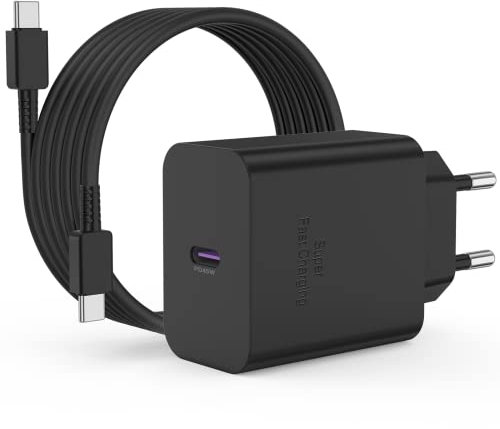 45W USB C Ladegerät Samsung S23 Ultra, 2M Samsung Ladekabel mit Typ C Schnellladegerät, Original Fast Charge Netzteil Adapter Ladestecker Plug für Galaxy S24/S23 Ultra/S22 Plus/S21/S20/S10/A53/A13/S10