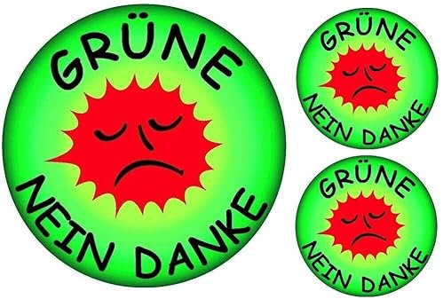 3X Aufkleber Grüne Nein Danke 10/5cm Kult Sticker Set wir sind das Volk Partei Feinstaub