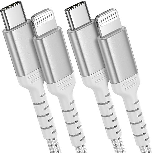 ADILIFT 2m USB C iPhone Ladekabel [2 Stück], Lange MFi Zertifiziert USB C Lightning Kabel Nylon USB C auf Lightning Datenkabel USB C iPhone Schnellladekabel für iPhone14 13 12 11 Pro Max XS XR X iPad