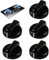 Boutons de plaques de Cuisson à gaz, Boutons de poêle de 5pcs, Remplacement antiflaming Black Universal Cooker Knobs for Home Kitchen Restaurant Pavourez Accessoires