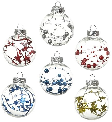 DECHOUS 6St dekorative Weihnachtskugeln bruchsichere Weihnachtskugeln hängende Kugelverzierung weihnachtsdeko Weihnachtskugel-Anhänger Weihnachtskugel zum Aufhängen Weihnachtsbaum Erde