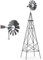 GiantexUK Garden Metal Windmill, 8FT Ornamental Wind Mill, Garden Decoration Weather Vane for Farm, Backyard and Patio (Dark Grey, More X-braces)