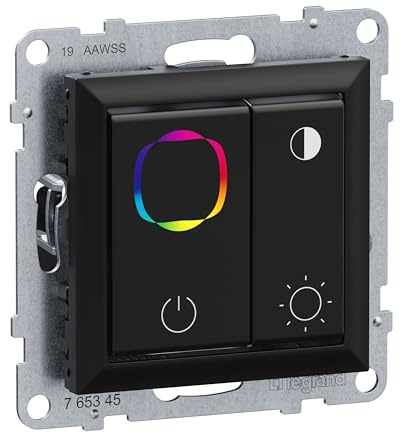 LEGRAND, SEANO RGB-Dali-Dimmer 1 Bereich, manuelles Wechseln der Farben für DALI Vorschaltgeräte und Treiber Farbe: Schwarz lackiert, 765345